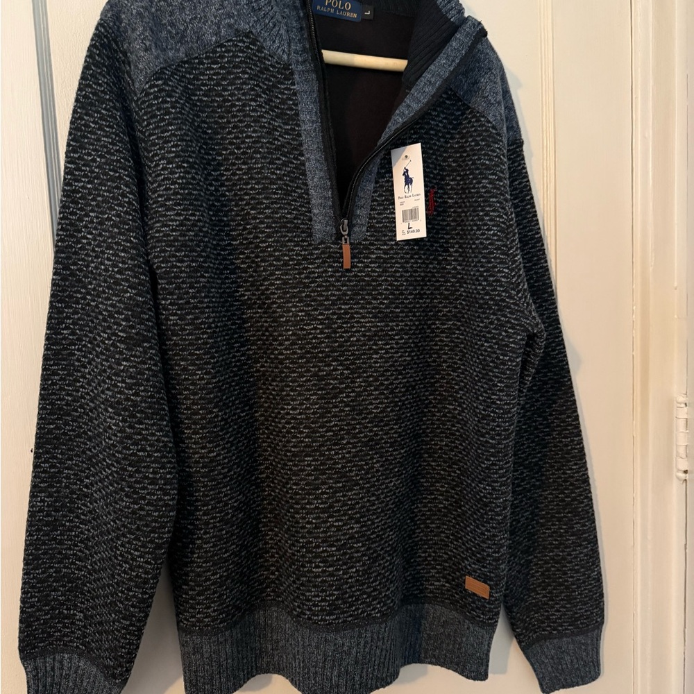 Polo by Ralph Lauren Men's Charcoal Heather Zip-Up Sweater
